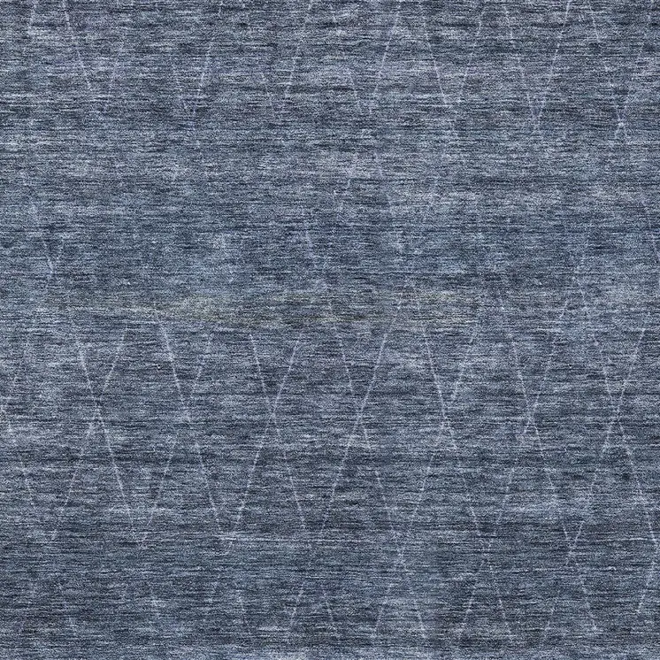 8' X 10' Navy Blue And Ivory Geometric Washable Indoor Outdoor Area Rug