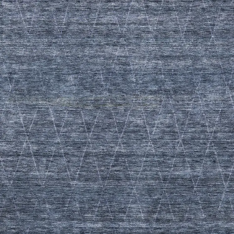 9' X 12' Navy Blue And Ivory Geometric Washable Indoor Outdoor Area Rug