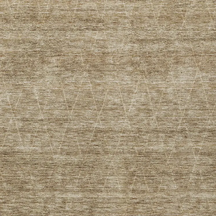 9' X 12' Wheat And Ivory Geometric Washable Indoor Outdoor Area Rug