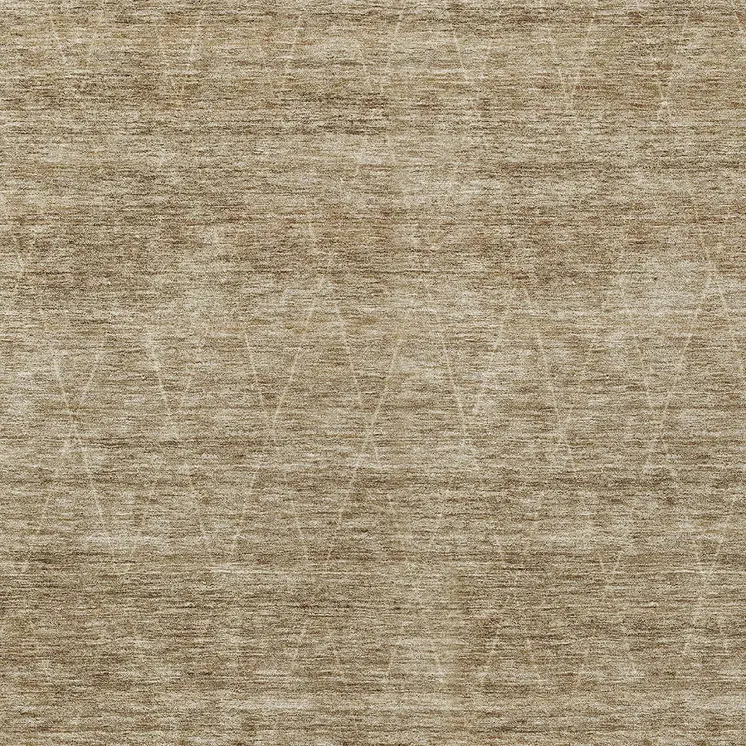 10' X 14' Wheat And Ivory Geometric Washable Indoor Outdoor Area Rug