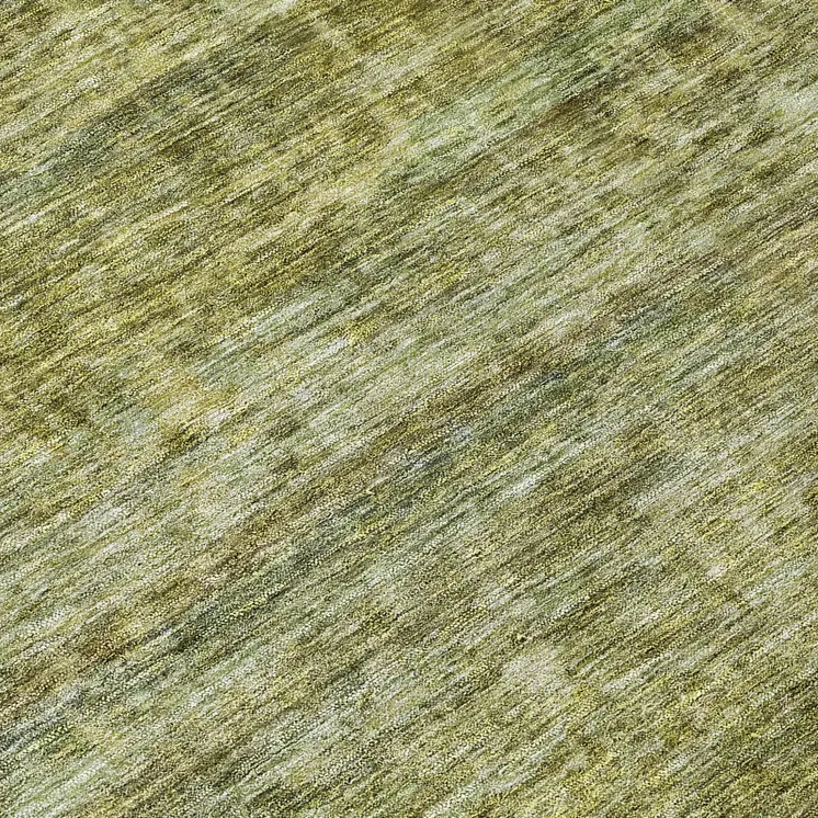 8' Olive Green And Brown Round Striped Washable Indoor Outdoor Area Rug