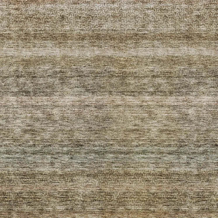 5' X 8' Copper And Green Striped Washable Indoor Outdoor Area Rug