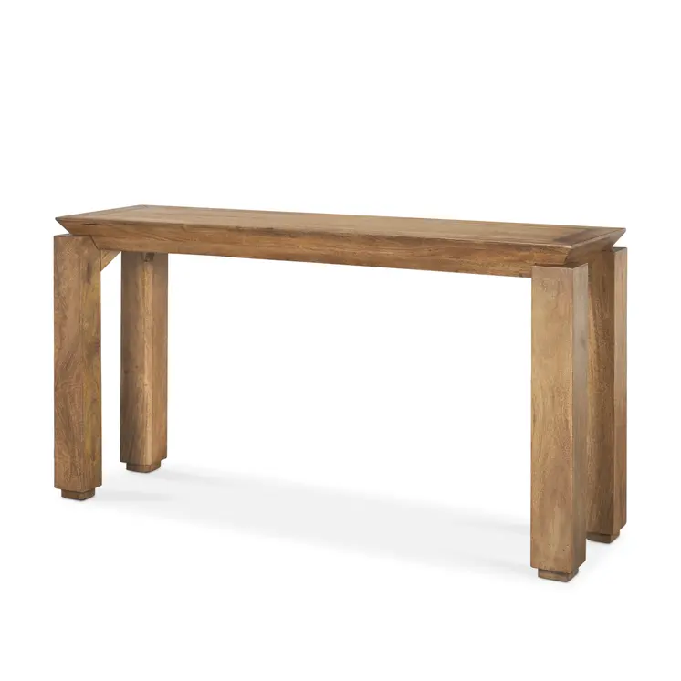 60" Brown Solid Wood Console Table