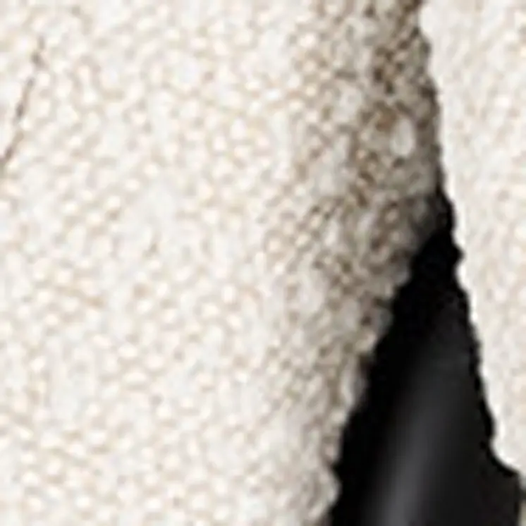 Cream and Black Boucle And Metal Dining Arm Chair