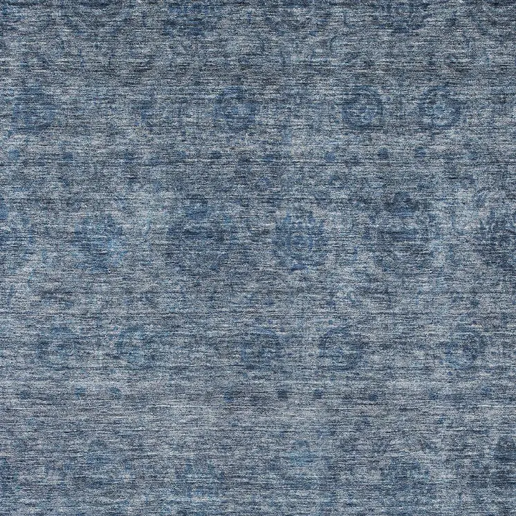3' X 5' Blue And Ivory Floral Washable Indoor Outdoor Area Rug
