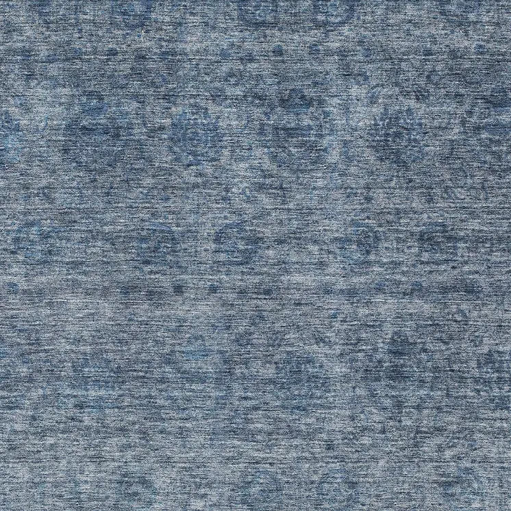 5' X 8' Blue And Ivory Floral Washable Indoor Outdoor Area Rug