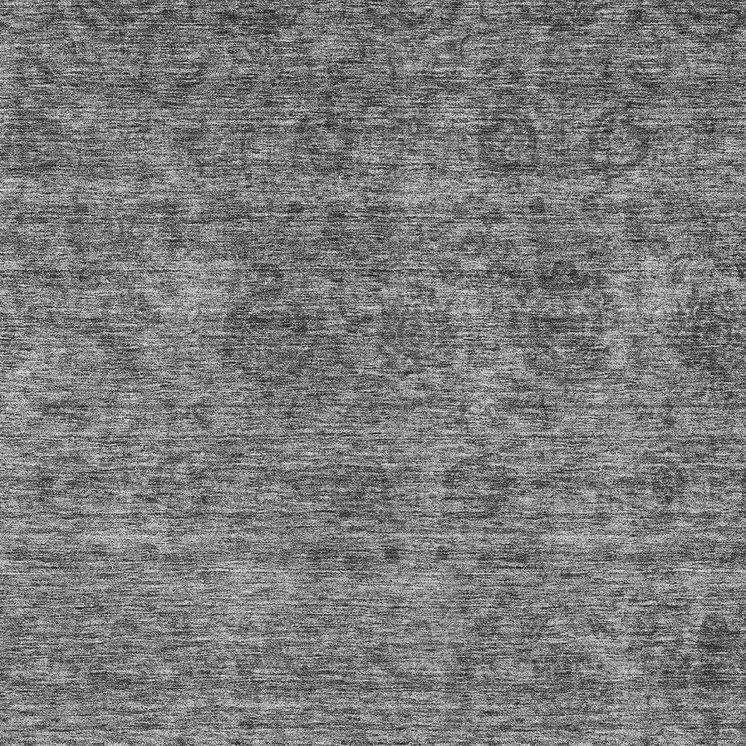8' X 10' Gray And Charcoal Floral Washable Indoor Outdoor Area Rug