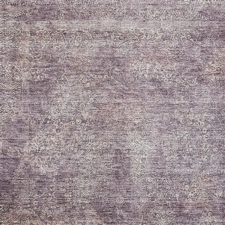 8' X 10' Plum And Lavender Floral Washable Indoor Outdoor Area Rug