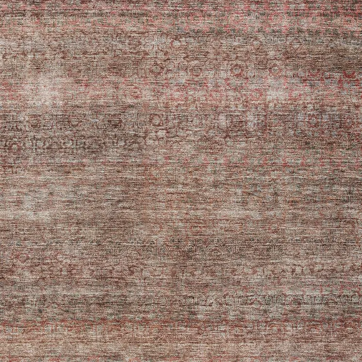 3' X 5' Coral And Black Striped Washable Indoor Outdoor Area Rug