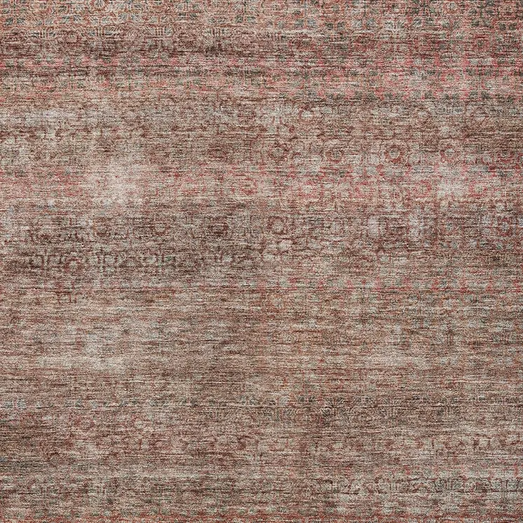 5' X 8' Coral And Black Striped Washable Indoor Outdoor Area Rug