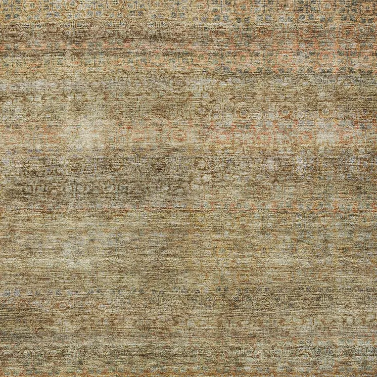 3' X 5' Wheat And Brown Striped Washable Indoor Outdoor Area Rug