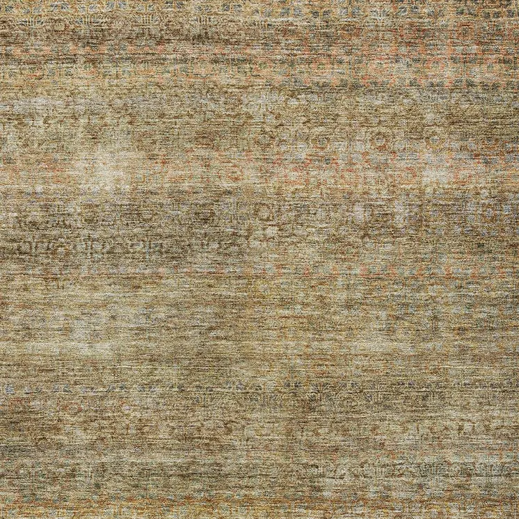 5' X 8' Wheat And Brown Striped Washable Indoor Outdoor Area Rug
