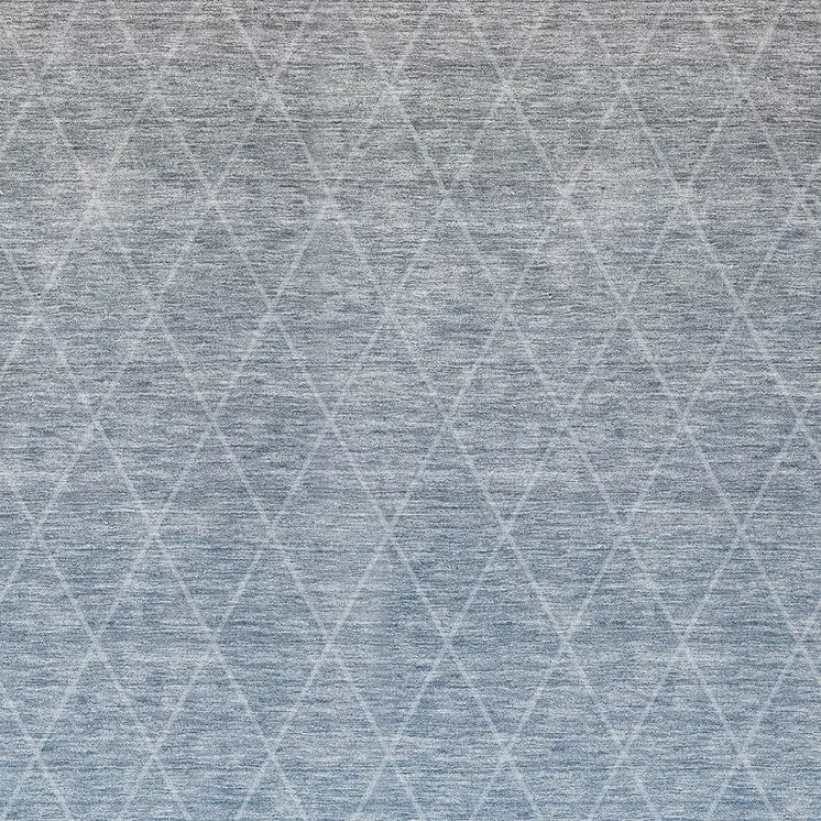 3' X 5' Blue And Gray Geometric Washable Indoor Outdoor Area Rug