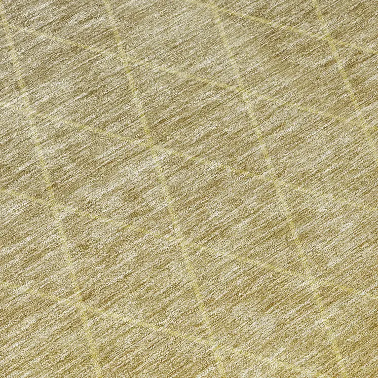 8' Gold And Gray Round Geometric Washable Indoor Outdoor Area Rug