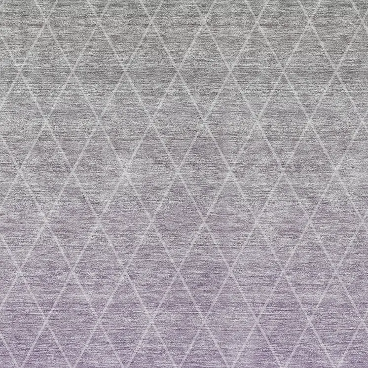 5' X 8' Lavender And Gray Geometric Washable Indoor Outdoor Area Rug