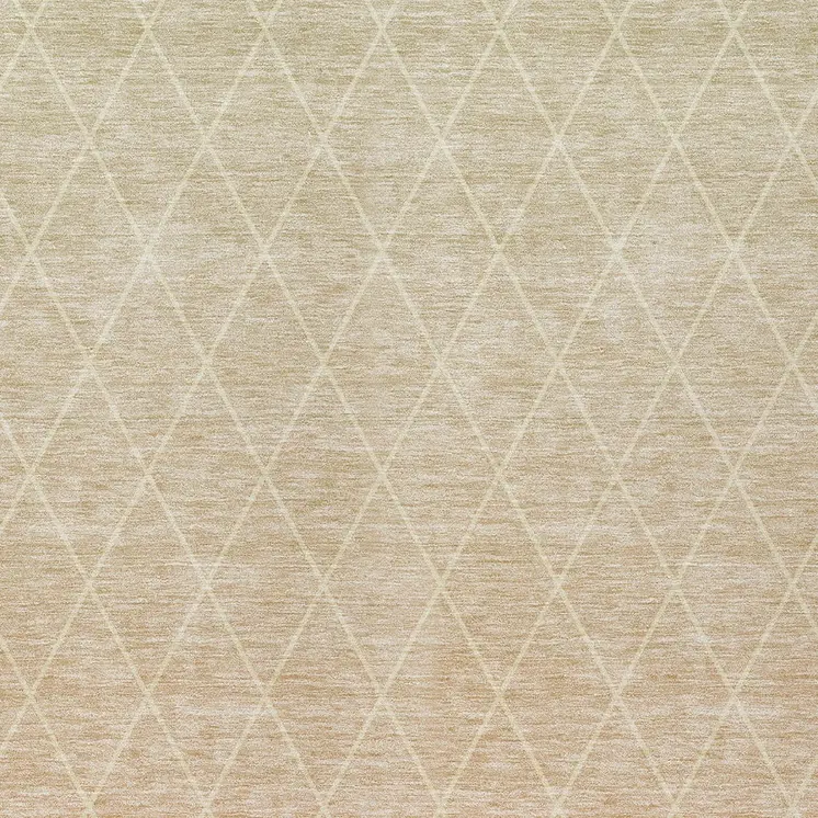 3' X 5' Salmon And Beige Geometric Washable Indoor Outdoor Area Rug