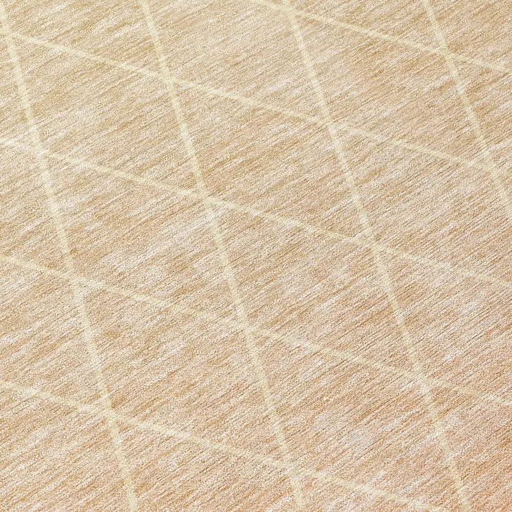 8' Salmon And Beige Round Geometric Washable Indoor Outdoor Area Rug