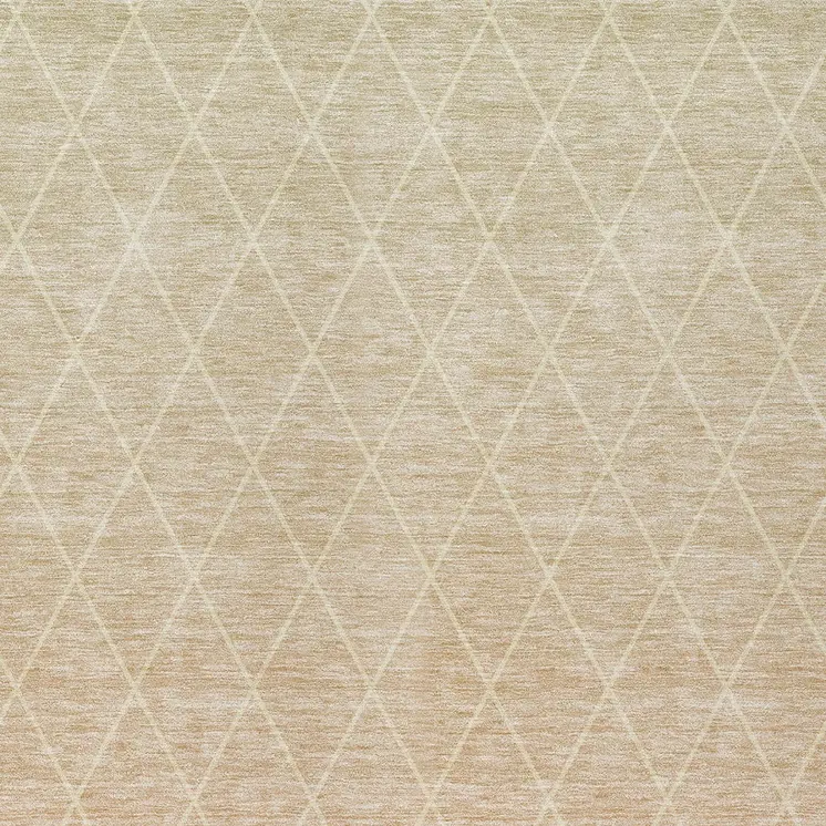 10' X 14' Salmon And Beige Geometric Washable Indoor Outdoor Area Rug