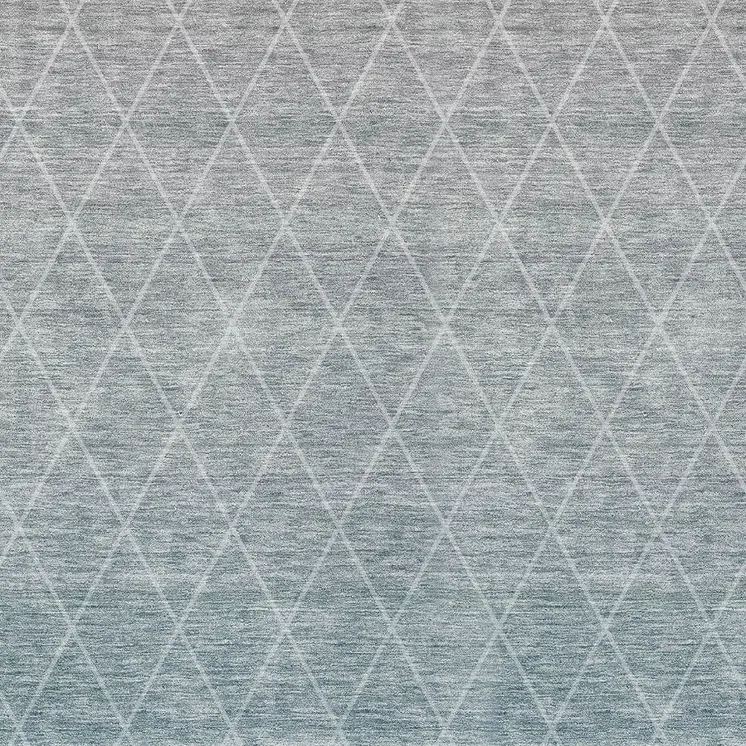 3' X 5' Teal Blue And Gray Geometric Washable Indoor Outdoor Area Rug