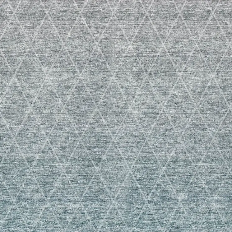 5' X 8' Teal Blue And Gray Geometric Washable Indoor Outdoor Area Rug