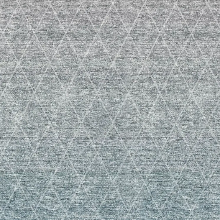 9' X 12' Teal Blue And Gray Geometric Washable Indoor Outdoor Area Rug