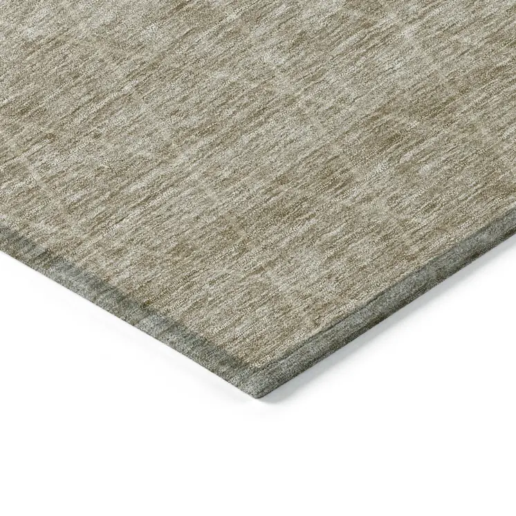 3' X 5' Taupe And Gray Geometric Washable Indoor Outdoor Area Rug