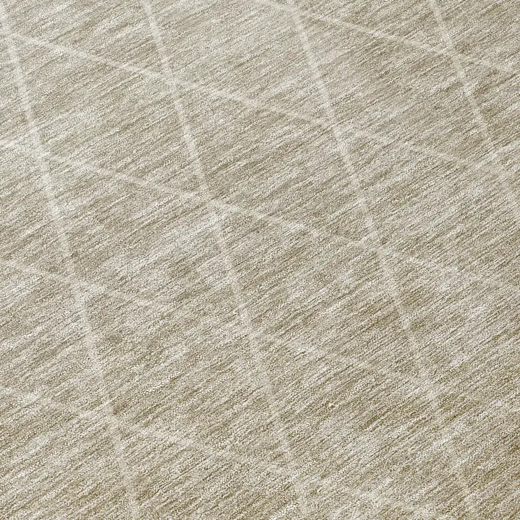 8' Taupe And Gray Round Geometric Washable Indoor Outdoor Area Rug