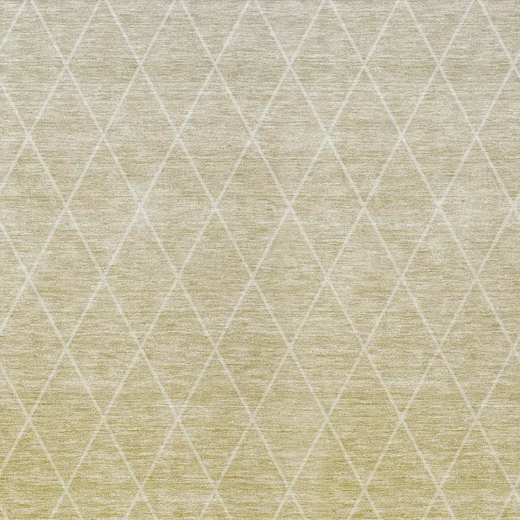 3' X 5' Wheat And Beige Geometric Washable Indoor Outdoor Area Rug
