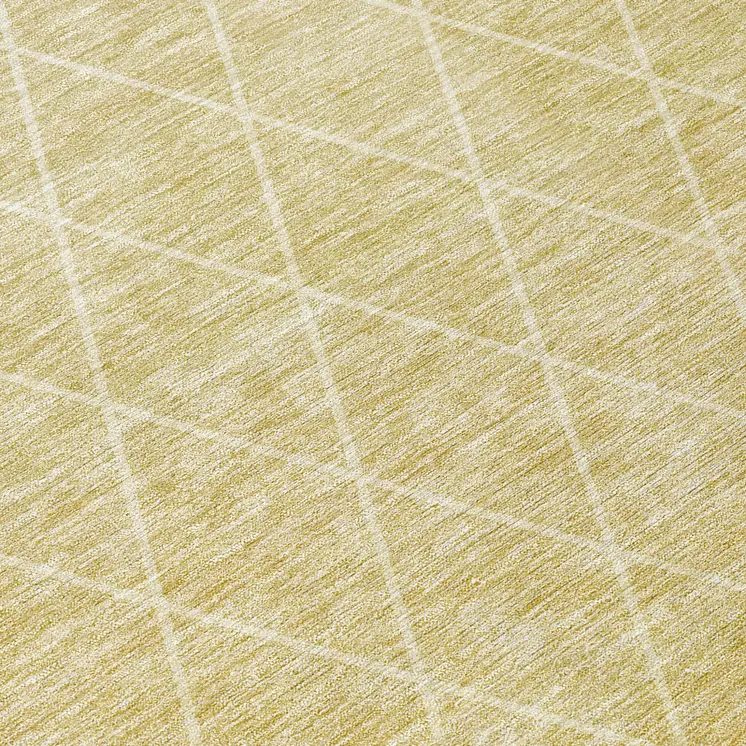 8' Wheat And Beige Round Geometric Washable Indoor Outdoor Area Rug