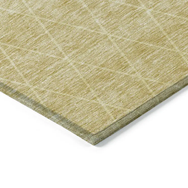 9' X 12' Wheat And Beige Geometric Washable Indoor Outdoor Area Rug