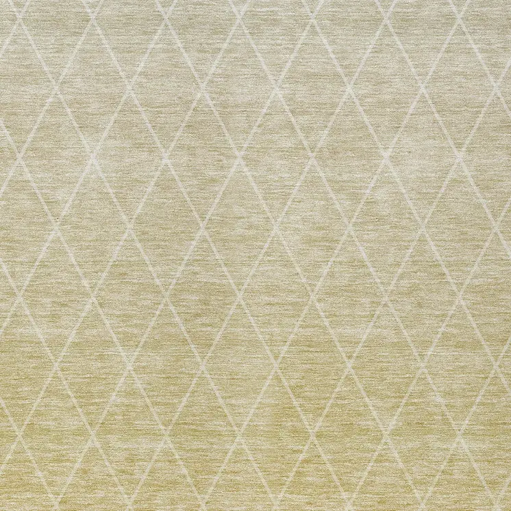 9' X 12' Wheat And Beige Geometric Washable Indoor Outdoor Area Rug