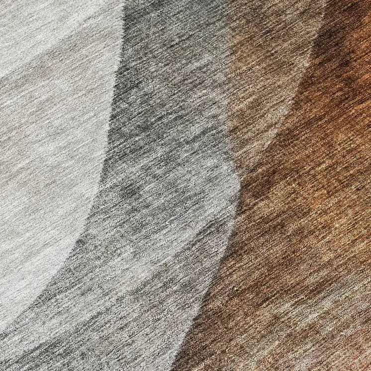 8' Khaki Black And Terra Cotta Round Abstract Washable Indoor Outdoor Area Rug