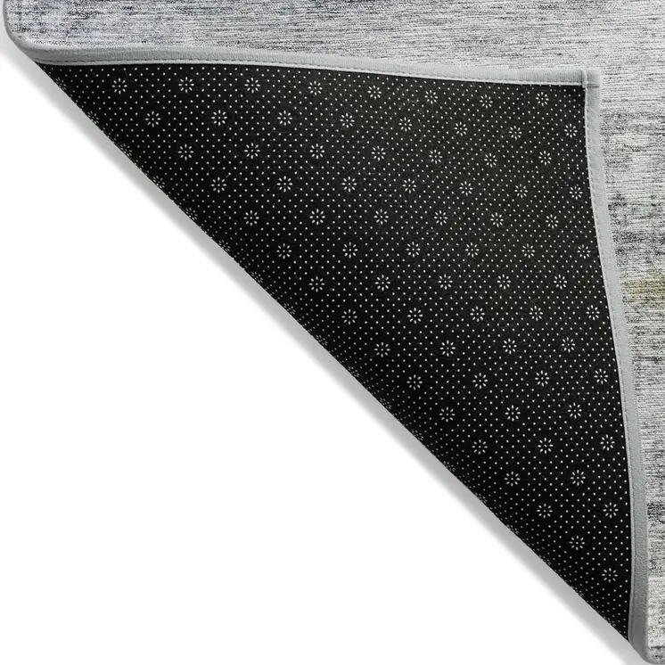 10' X 14' Silver Copper And Ivory Geometric Washable Indoor Outdoor Area Rug