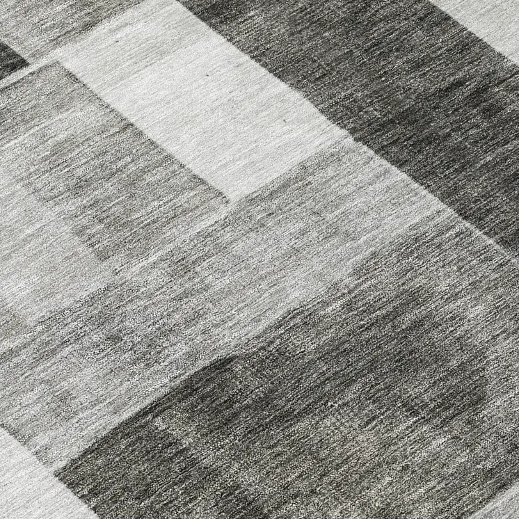8' Pewter And Black Round Geometric Washable Indoor Outdoor Area Rug