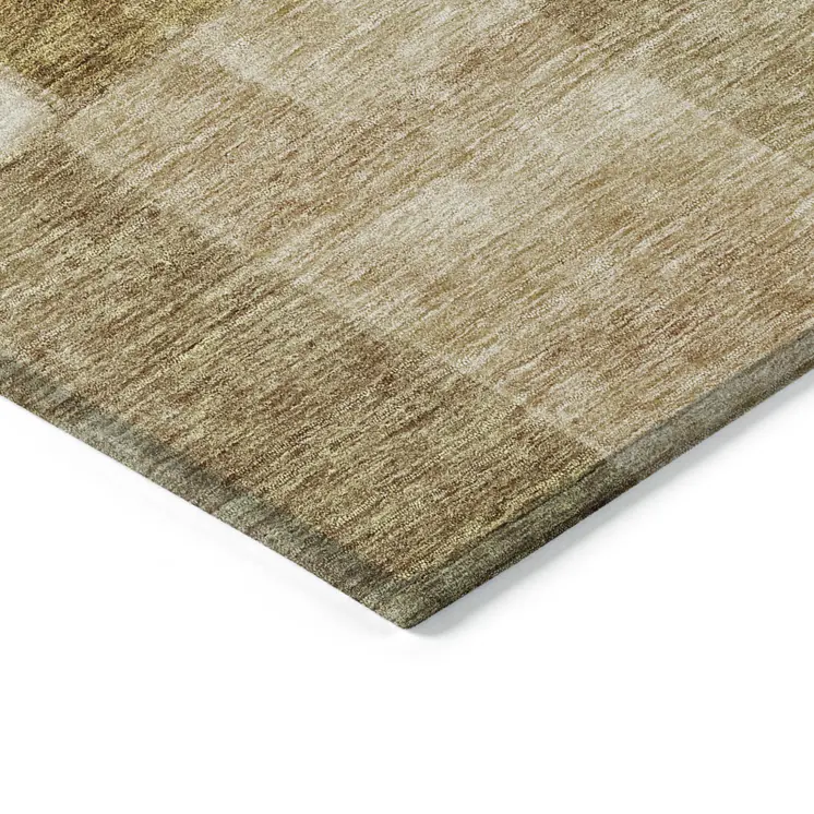 3' X 5' Terra Cotta Beige And Brown Geometric Washable Indoor Outdoor Area Rug