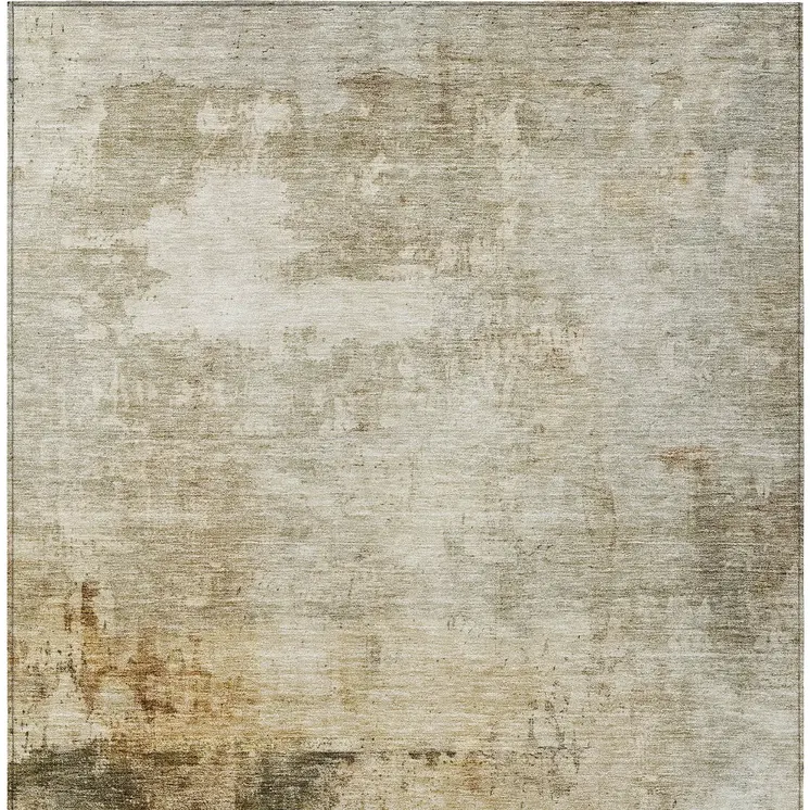 3' X 5' Linen Black And Copper Abstract Washable Indoor Outdoor Area Rug