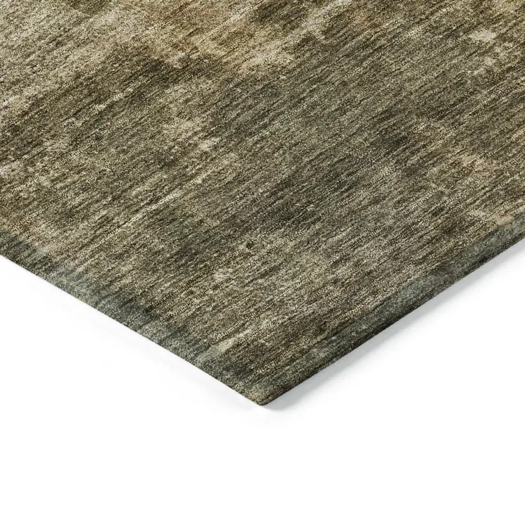10' X 14' Linen Black And Copper Abstract Washable Indoor Outdoor Area Rug
