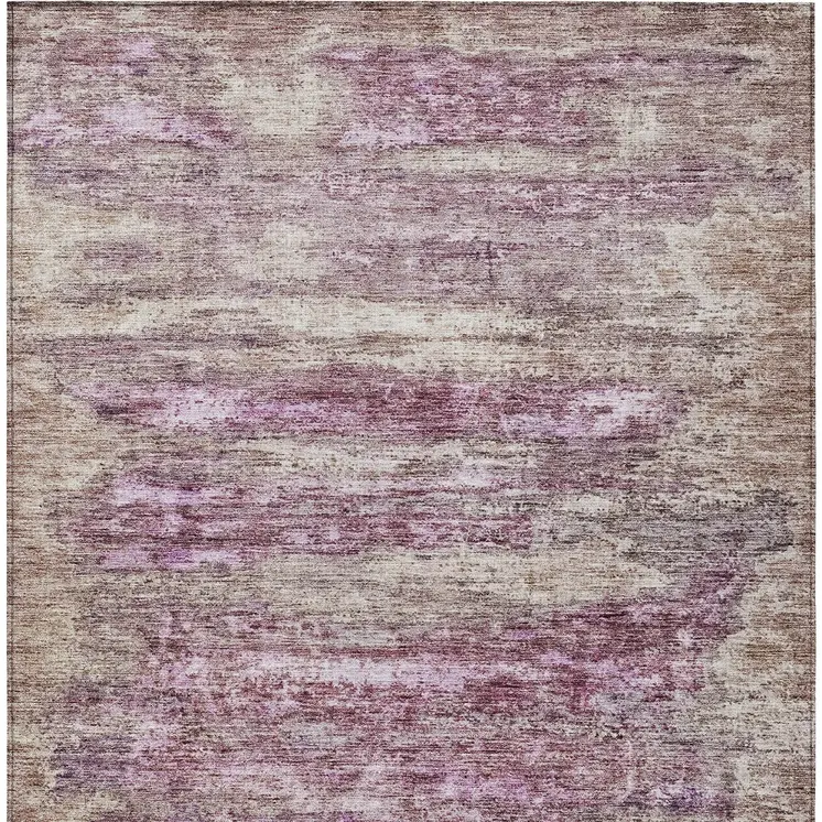 8' X 10' Blush Brown And Beige Abstract Washable Indoor Outdoor Area Rug