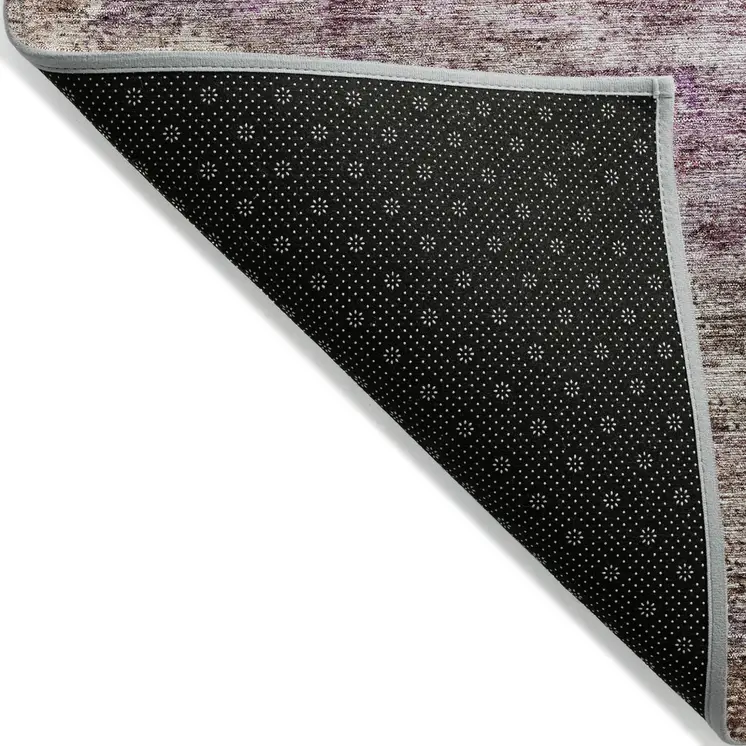 8' X 10' Blush Brown And Beige Abstract Washable Indoor Outdoor Area Rug