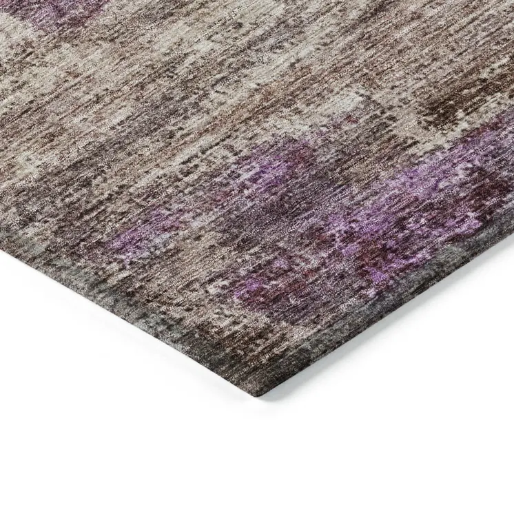 8' X 10' Blush Brown And Beige Abstract Washable Indoor Outdoor Area Rug