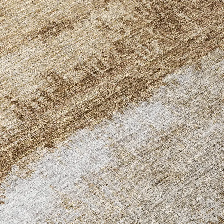 8' Beige Brown And Gray Round Abstract Washable Indoor Outdoor Area Rug