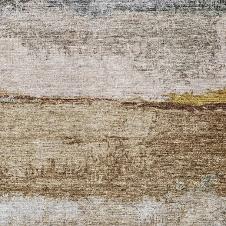 10' X 14' Beige Brown And Gray Abstract Washable Indoor Outdoor Area Rug