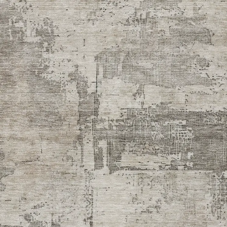 5' X 8' Linen And Gray Abstract Washable Indoor Outdoor Area Rug