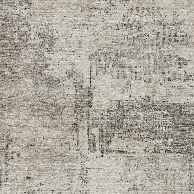 9' X 12' Linen And Gray Abstract Washable Indoor Outdoor Area Rug