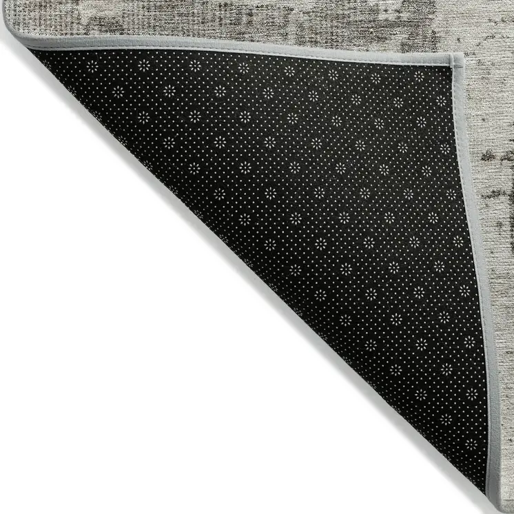 10' X 14' Linen And Gray Abstract Washable Indoor Outdoor Area Rug