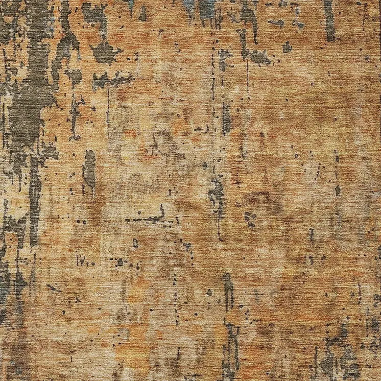 8' X 10' Copper And Brown Abstract Washable Indoor Outdoor Area Rug