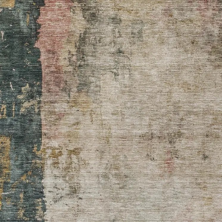 8' X 10' Taupe Blue And Lavender Abstract Washable Indoor Outdoor Area Rug