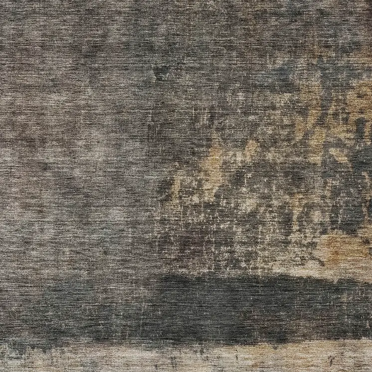 8' X 10' Coffee Black And Beige Abstract Washable Indoor Outdoor Area Rug