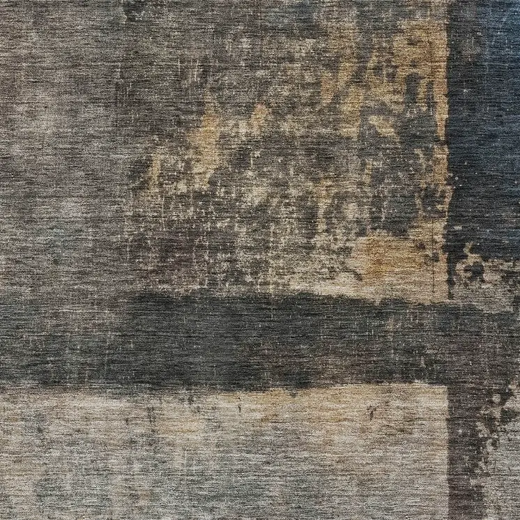 10' X 14' Coffee Black And Beige Abstract Washable Indoor Outdoor Area Rug