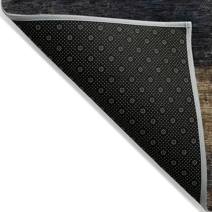 10' X 14' Charcoal Tan And Beige Abstract Washable Indoor Outdoor Area Rug